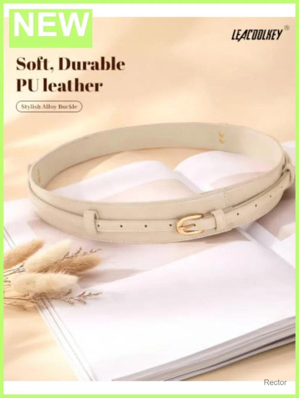 Women's 2-in-1 Wide Faux Leather Belt with Gold Buckle - Versatile Waist Belt